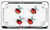 CHRIS PRODUCTS License Plate Frame W/4 Red Reflectors Chrome 0602