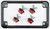 CHRIS PRODUCTS License Plate Frame W/4 Red Reflectors Black 0612