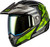 GMAX Md-74 Striker Modular Helmet W Gld Shld Blk/Slvr/Grn Mtlc Md M17411065