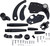 HAWG HALTERS Forward Control - '14+ FLH - Black Anodized - Standard - Folding Rubber Inlay Pegs - Solid Lever FCK-F14AS-FR