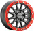 Raceline Wheels Wheel - Alpha - Front/Rear - Gun Metal/with Gloss Red Ring - 15x10 - 5/4.5 - 3+4 (+25 mm) A14GR-51012+25