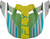 FLY RACING Formula Cc Strike Visor Matte Grey/Green/Teal Xl/2X 73-4365VX