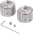 Figurati Designs Axle Nut Cover - Front - Stainless Steel - Red/White/Blue Flag Skull - Silver FD24-FAC-SS