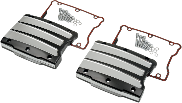 Performance Machine (Pm) Rocker Box Cover - Scalloped - Platinum Cut - Twin Cam 0177-2021-BMP