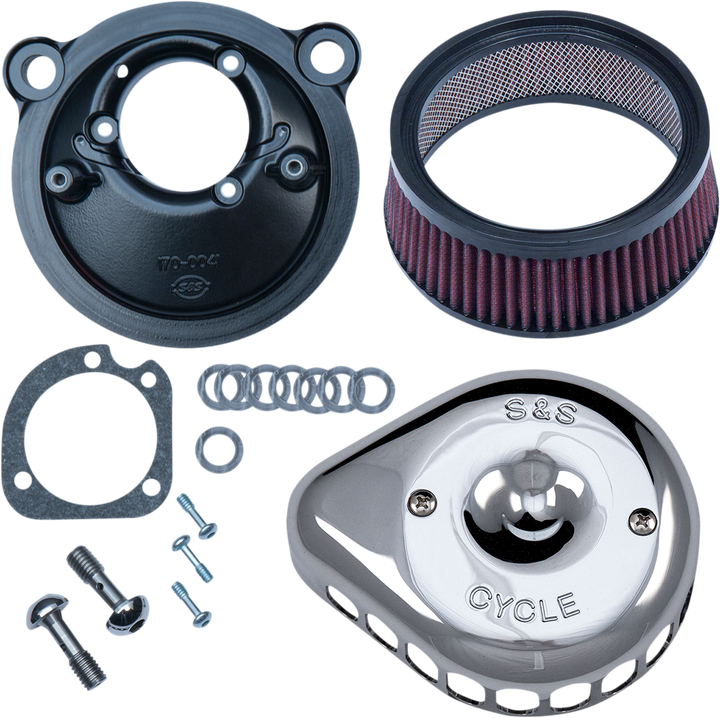 S&S Cycle Mini Teardrop Stealth Air Cleaner Kit - Chrome 170-0439C