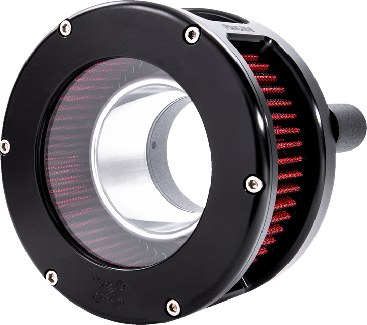 Feuling Parts Ba Series Air Cleaner Kit - Black Anodized - Red Filter 5434