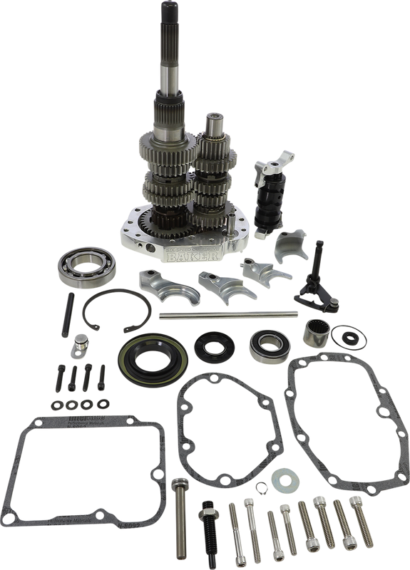Baker Drivetrain Gear Set - Overdrive/6-Speed - Polished - '00-'06 Harley-Davidson OD6-401P-02