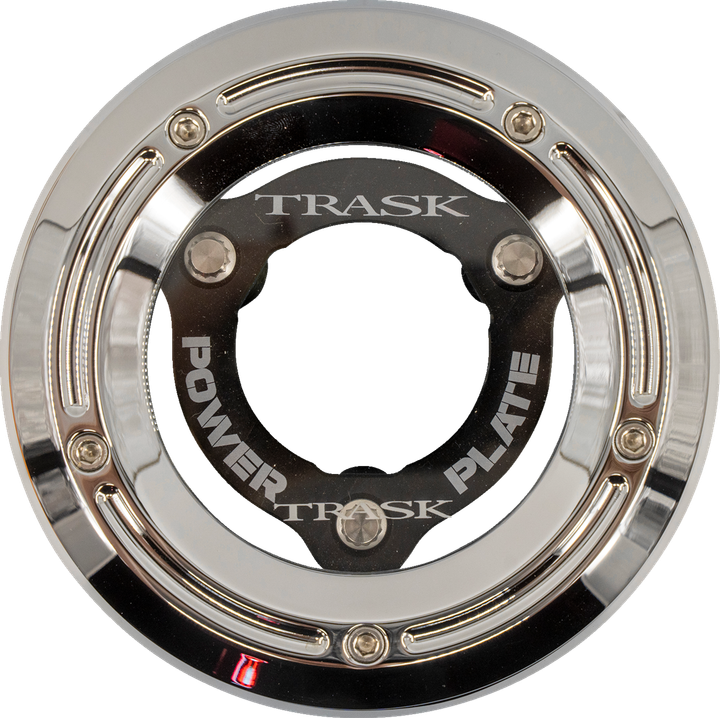 Trask Derby Cover With Power Plate - Chrome/Black - Kit - '18-'25 Softail TM-0052-CH-BK