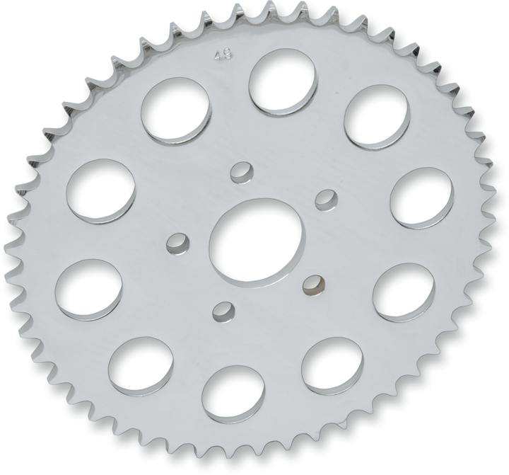 Drag Specialties Rear Sprocket - Flat - 49 Tooth - Chrome - Big Twin 1210-0365