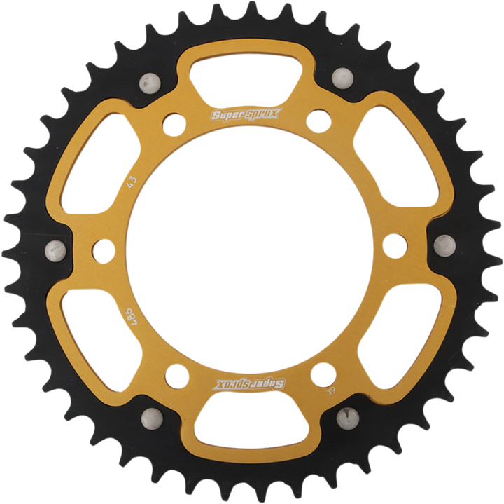 Supersprox Stealth Rear Sprocket - 43 Tooth - Gold - Kawasaki/Yamaha/Suzuki RST-486-43-GLD
