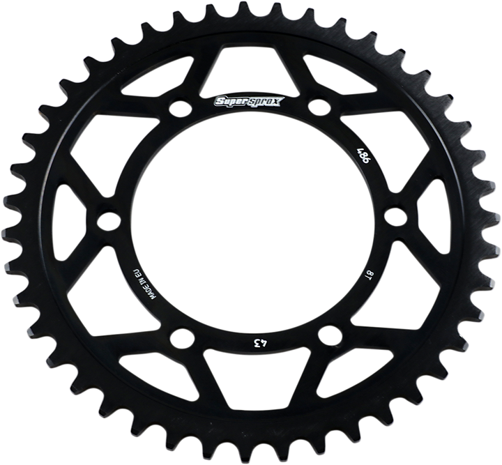 Supersprox Edge Rear Sprocket - Black - 43 Tooth RFA-486-43-BLK