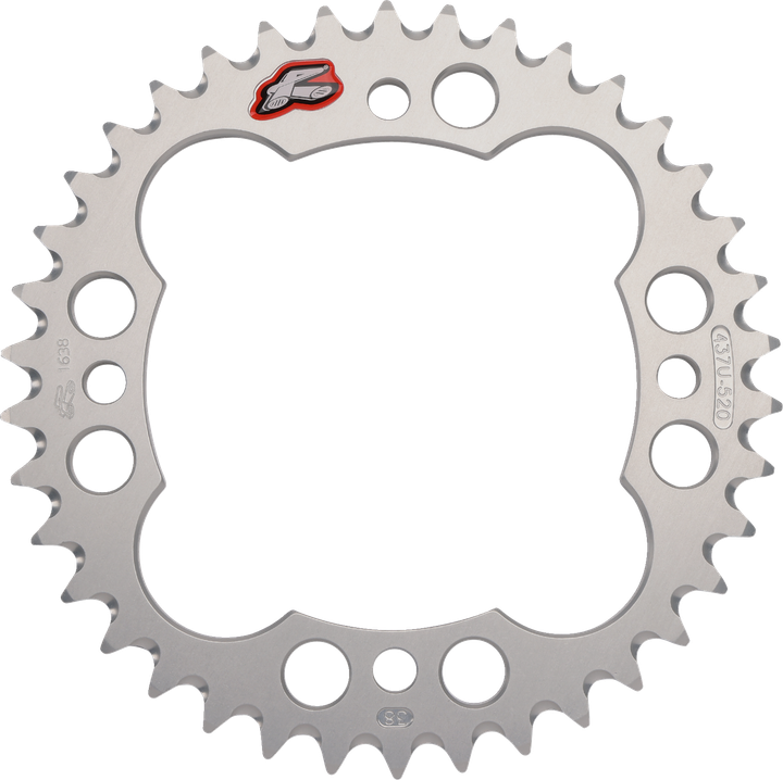 Renthal Rear Sprocket - Aluminum - 38 Tooth - Silver - Yamaha 437U-520-38GBSI