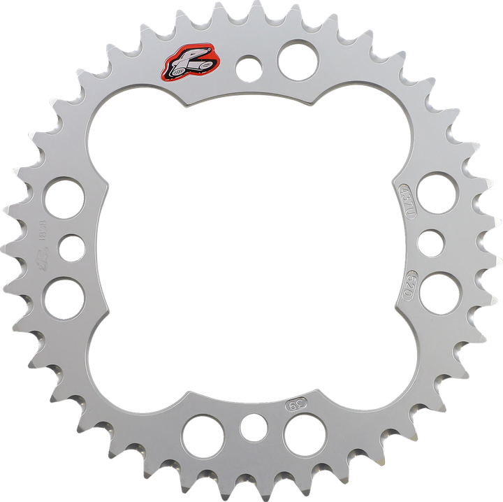 Renthal Rear Sprocket - Aluminum - 39 Tooth - Silver - Yamaha 437U-520-39GBSI