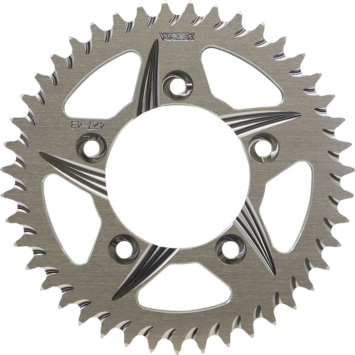 Vortex Aluminum Sprocket - Silver - Rear - 43 Tooth 427-43