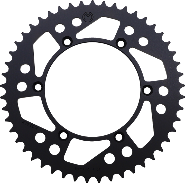 Moose Offroad Rear Sprocket - Aluminum - 49 Tooth - Black - Yamaha 1211-251-49-10