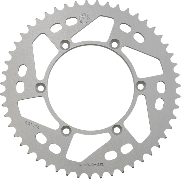 Moose Offroad Rear Sprocket - Aluminum - 51 Tooth - Silver - Kawasaki/Suzuki 1211-808-51-11