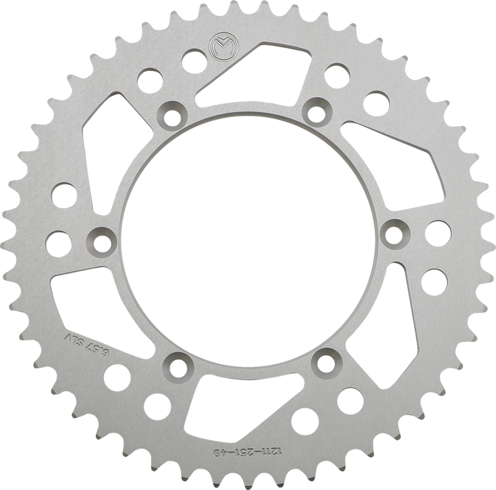 Moose Offroad Rear Sprocket - Aluminum - 49 Tooth - Silver - Yamaha 1211-251-49-11