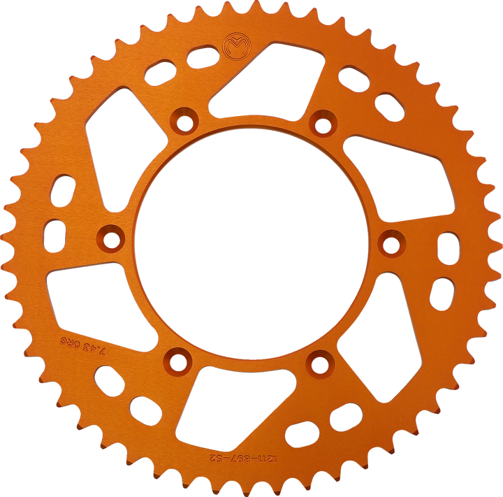 Moose Offroad Rear Sprocket - Aluminum - 52 Tooth - Orange - Husaberg/Husqvarna/Ktm 1211-897-52-14