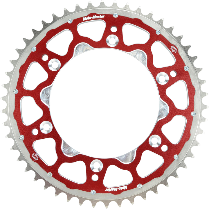 Moto-Master Fusion Series Dual Ring Rear Sprocket - 52 Tooth - Red 620073352