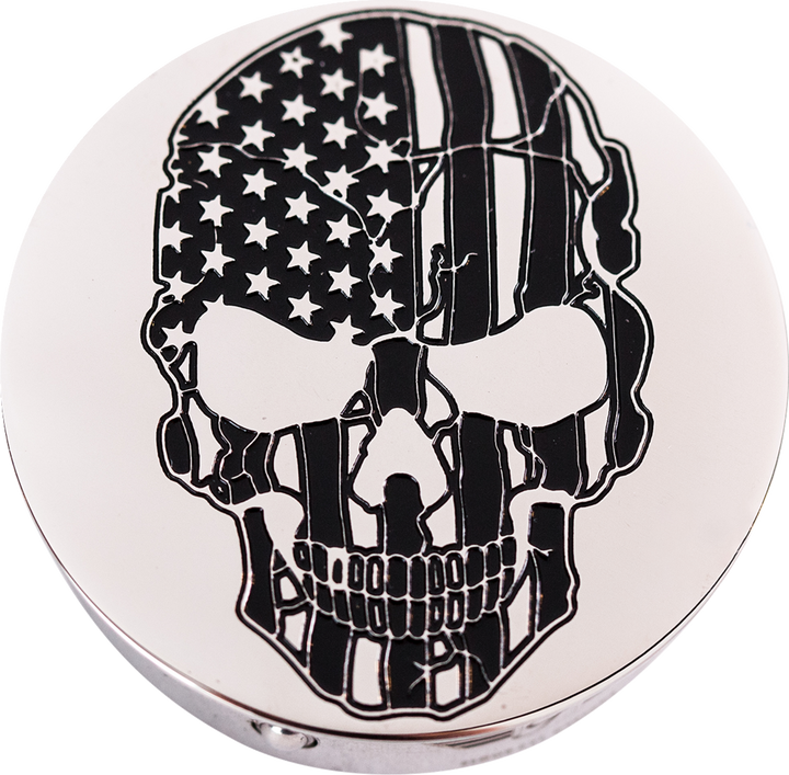 Figurati Designs Swing Arm Covers - Contrast Cut - American Flag Skull - Custom FD27-SS-SKUL-CC
