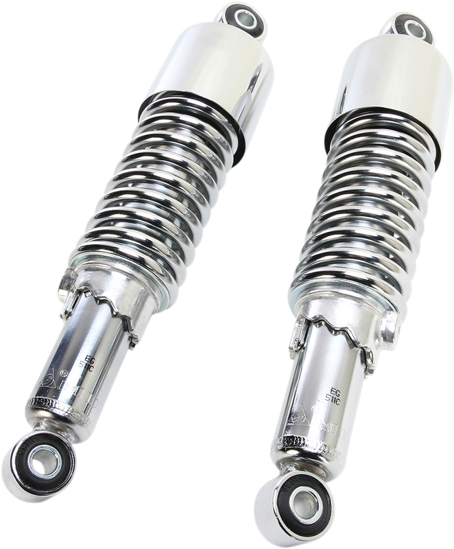 Emgo Custom Shorty Shocks With Shroud - Chrome Body/Chrome Spring Finish - Eye Lowering 17-05693