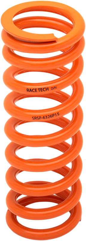 Race Tech Progressively Wound Shock Spring - Orange - P15 - Spring Rate 195 Lb/In - 285 Lb/In SRSP 6326P15