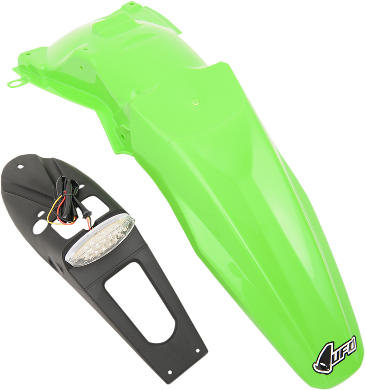 Ufo Enduro Rear Fender - With Light - Green KA03791-026