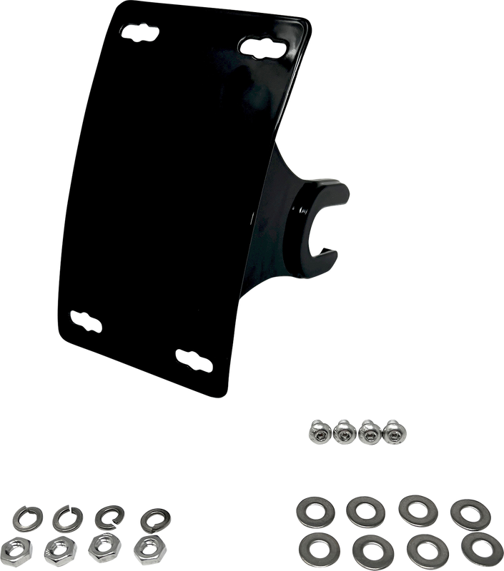 Dk Custom Products License Plate Bracket - Axle-Mount - Black DK-M8LP-AX-CRV