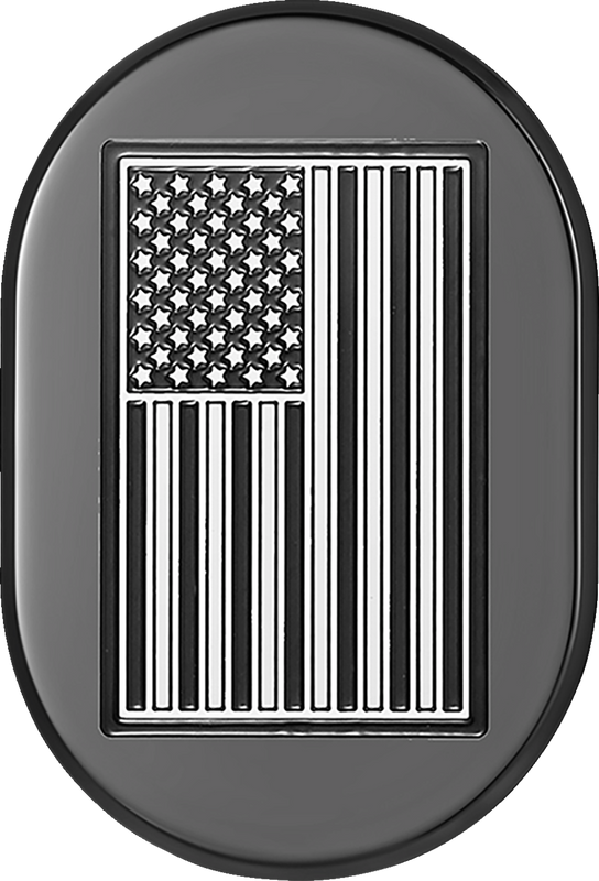 Figurati Designs Antenna Cover - Left Rear Fender - Contrast Cut American Flag - Black FD26-AC-BLK-LT