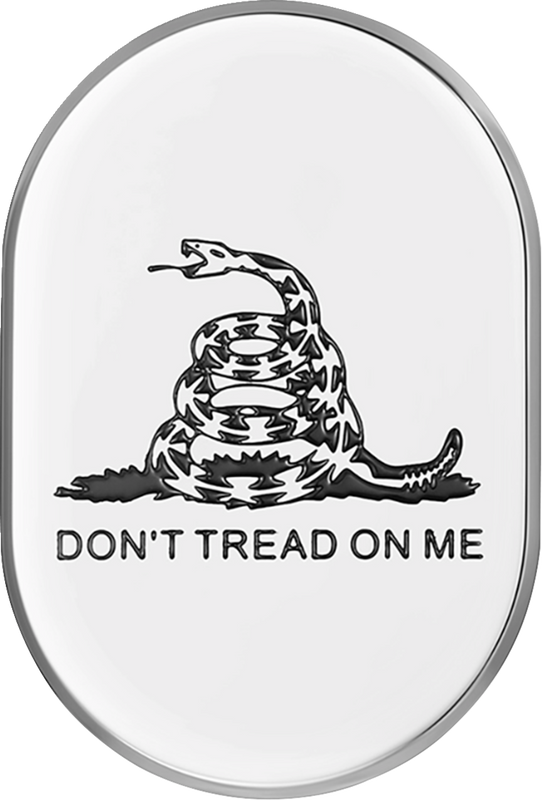 Figurati Designs Antenna Cover - Left Rear Fender - Don'T Tread On Me - Chrome FD40-AC-SS-LT
