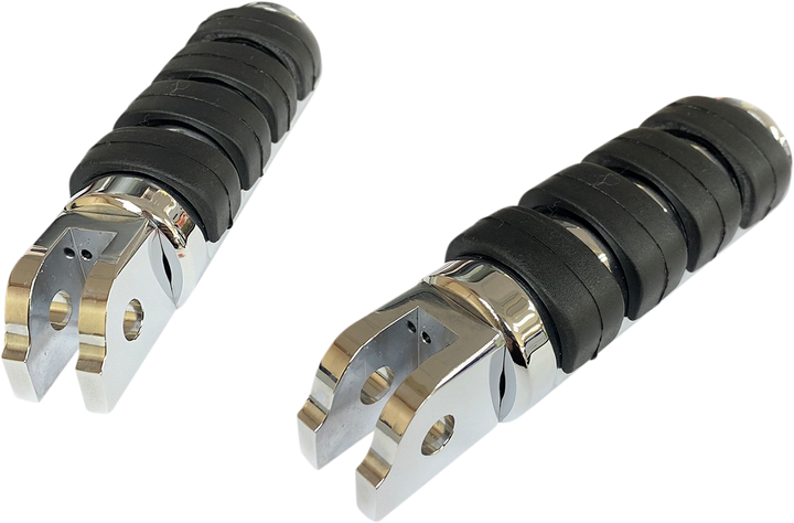 Drag Specialties Fml Soft-Ride Foot Pegs - Driver - Chrome/Black - Softail 1620-1891