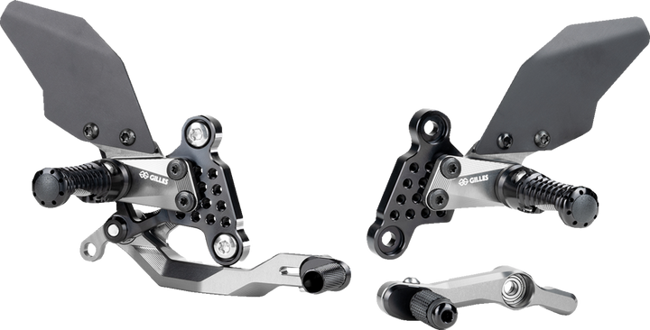 Gilles Tooling Adjustable Rearset - Black/Chrome AS31GT3-Y15-B