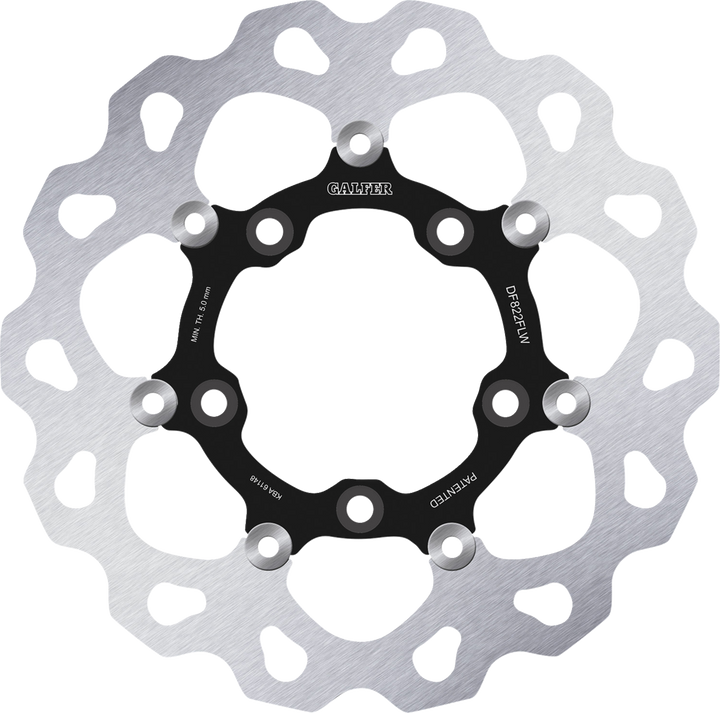 Galfer Brake Rotor - Rear - Black Carrier DF822FLW