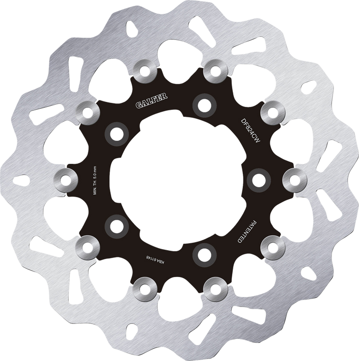 Galfer Brake Rotor - Rear - Black Carrier DF824FLW