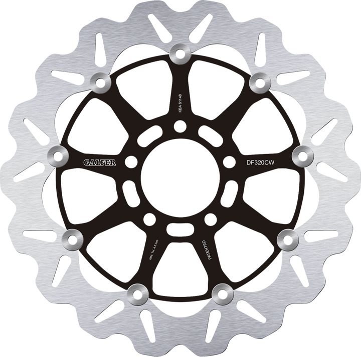 Galfer Brake Rotor - Front - Black Carrier DF320CW