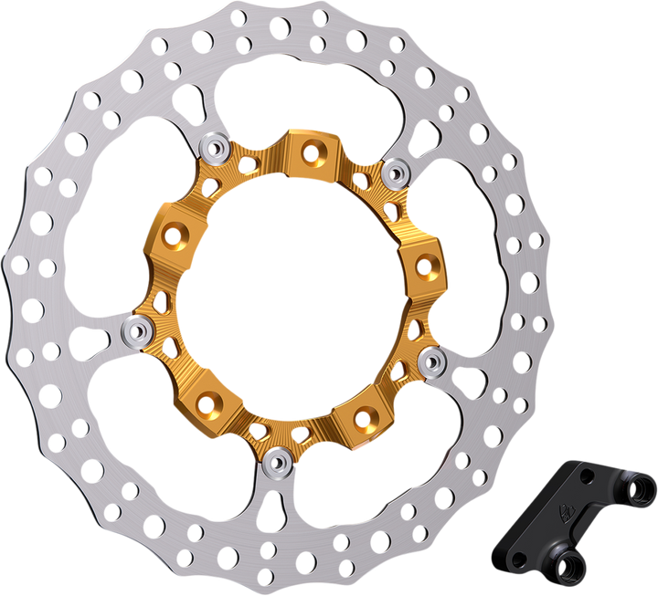 Arlen Ness Rotor 14" - Front Right - Gold 300-006