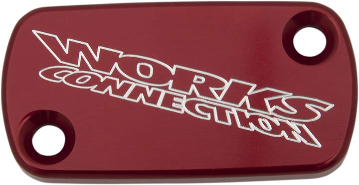 Works Connection Anodized Billet Aluminum Front Brake Reservoir Cover - Red 21-006