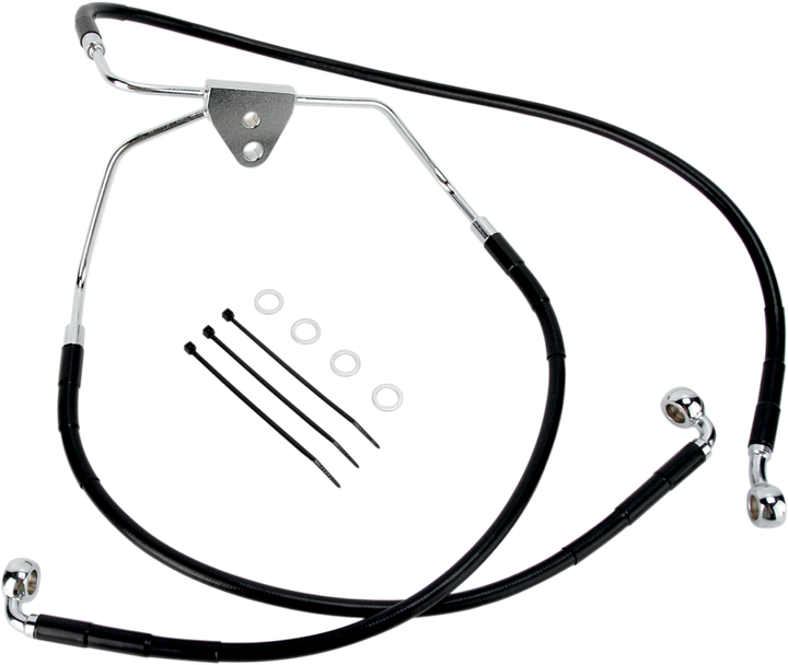 Drag Specialties Brake Line - Front (Lower/Upper) - Black 1741-2508