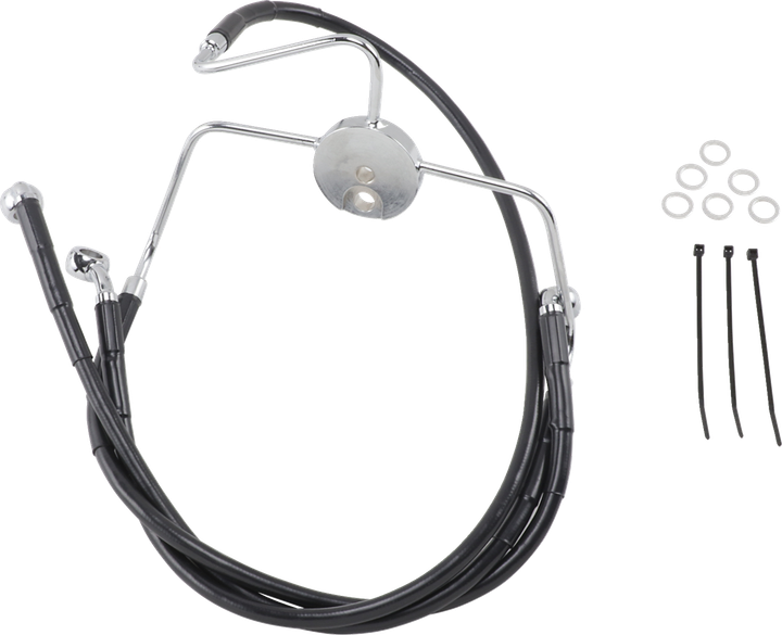 Drag Specialties Brake Line - Front - Black - +2" 1741-2521