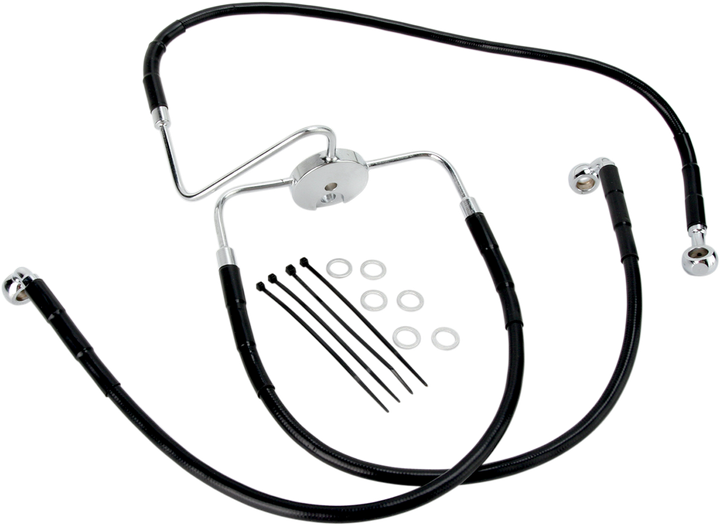 Drag Specialties Brake Line - Front (Lower/Upper) - Black 1741-2562