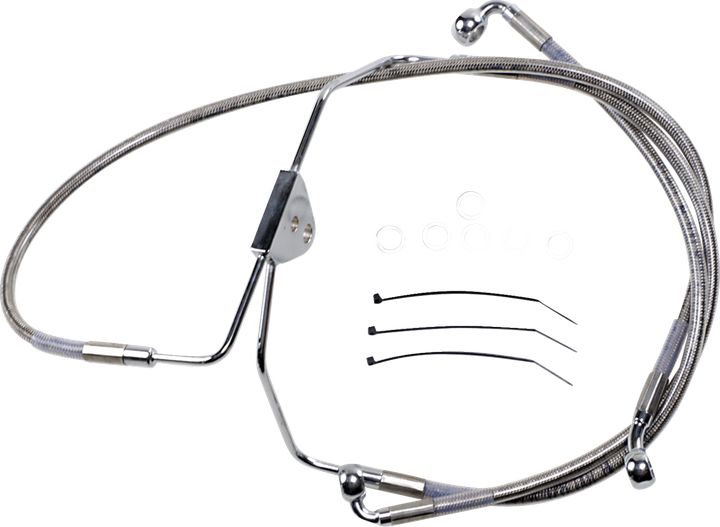 Drag Specialties Brake Line - Front - +2" - Touring - Stainless Steel 1741-2624