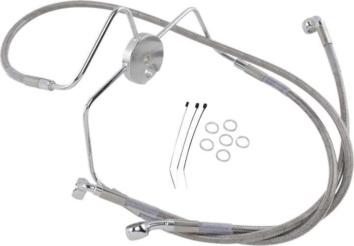 Drag Specialties Brake Line - Front - +4" - Stainless Steel 1741-2635