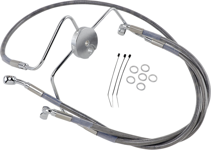 Drag Specialties Brake Line - Front - +10" - Stainless Steel 1741-2638