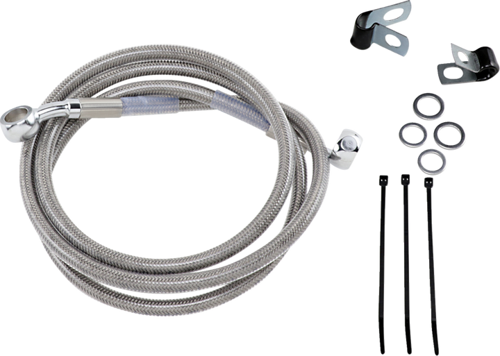 Drag Specialties Brake Line - Front - +4" - Stainless Steel 1741-2655