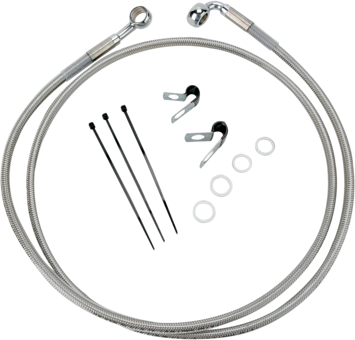 Drag Specialties Brake Line - Front - +10" - Stainless Steel 1741-2679