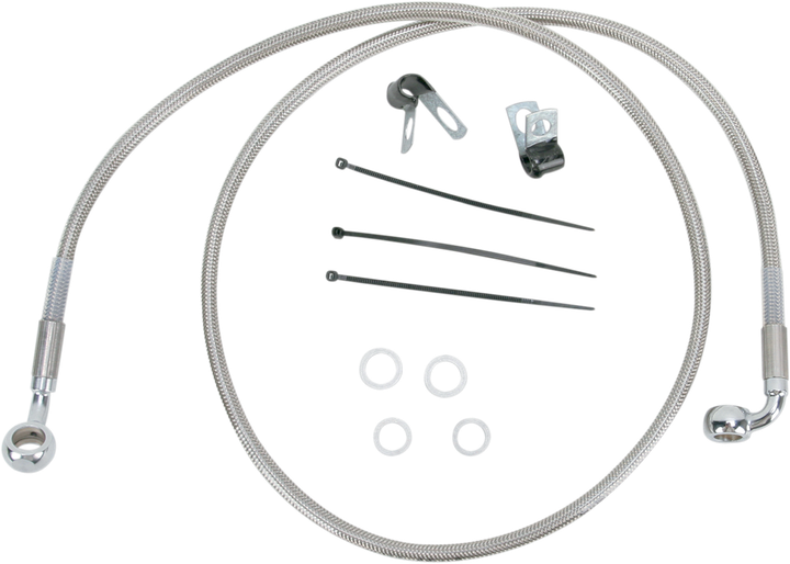 Drag Specialties Brake Line - Front - +10" - Stainless Steel 1741-2694