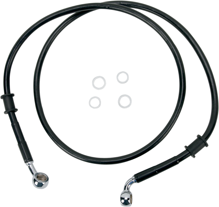 Drag Specialties Brake Line - Front (Upper) - Black 1741-2786