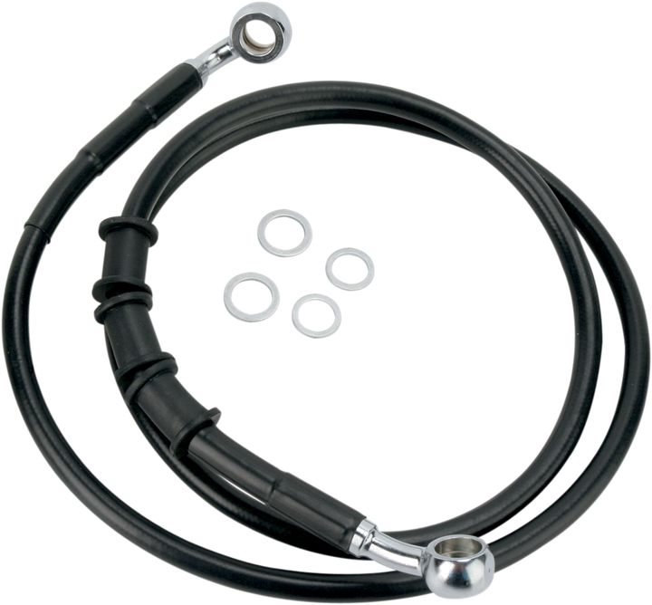 Drag Specialties Brake Line - Front (Upper) - Black 1741-2798