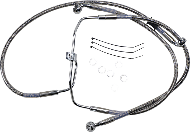 Drag Specialties Brake Line - +4" - Stainless Steel - Fxdf '08-'17 1741-2902