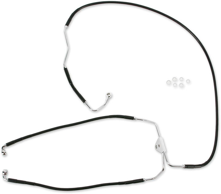 Drag Specialties Brake Line - Front (Lower/Mid) - Abs - Black 1741-2939